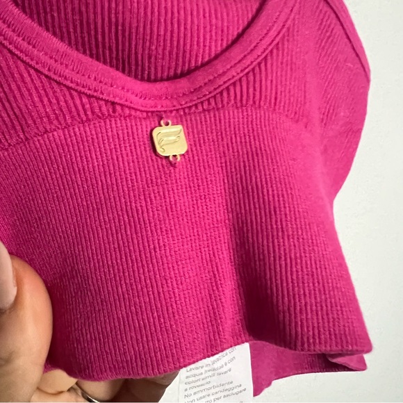 NWT Fabletics Cloud Seamless Ribbed Midi Bralette Fuchsia Pink XS - Picture 7 of 8